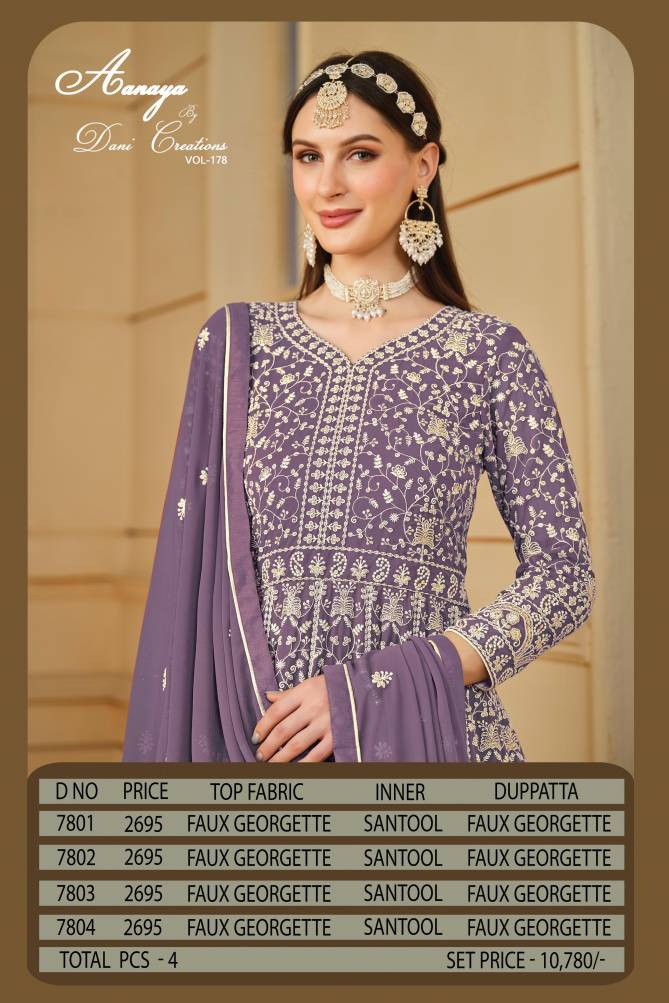 Aanaya Vol 178 Series 7800 Georgette Wedding Wear Gown With Dupatta Wholesale Market In Surat
